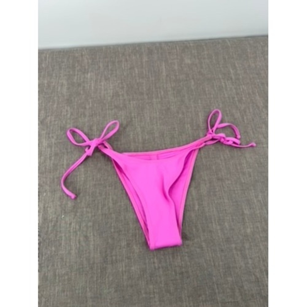 SKIMS Recycled Swim Dippy Tie Bikini Bottoms Neon Orchid Pink Size XXS NWT